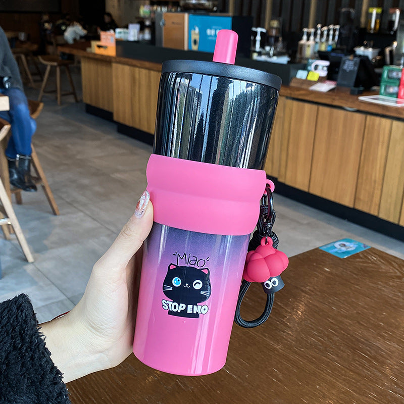 Dame leken kaffekopp med silikondeksel og integrert anheng Skanto
