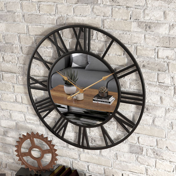 Metal Vintage Stor Veggur med Speil 39cm