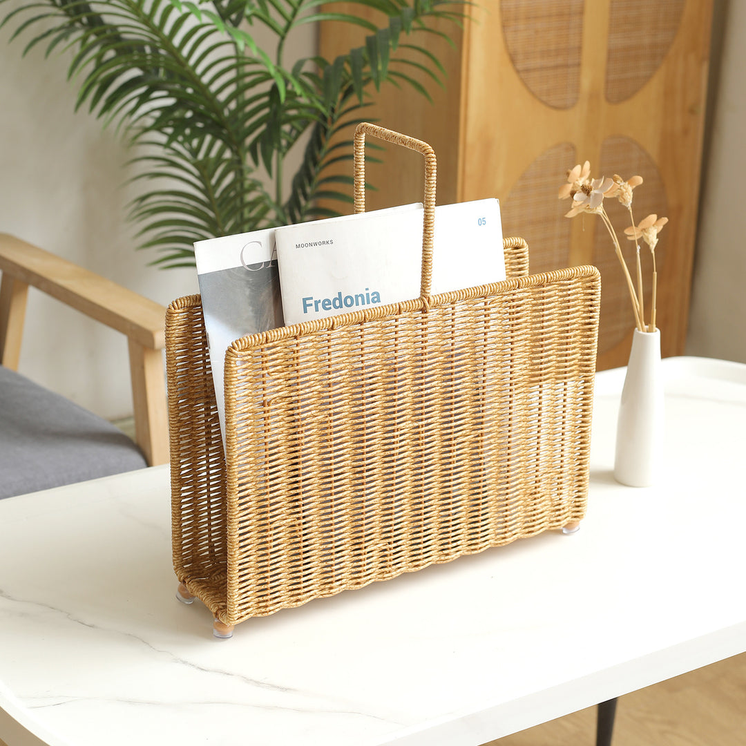 Unisex Håndvevd magasinstander med elegant design Skanto
