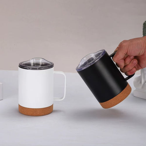 Damer elegant kaffekopp med korkbunn og gjennomsiktig lokk Skanto