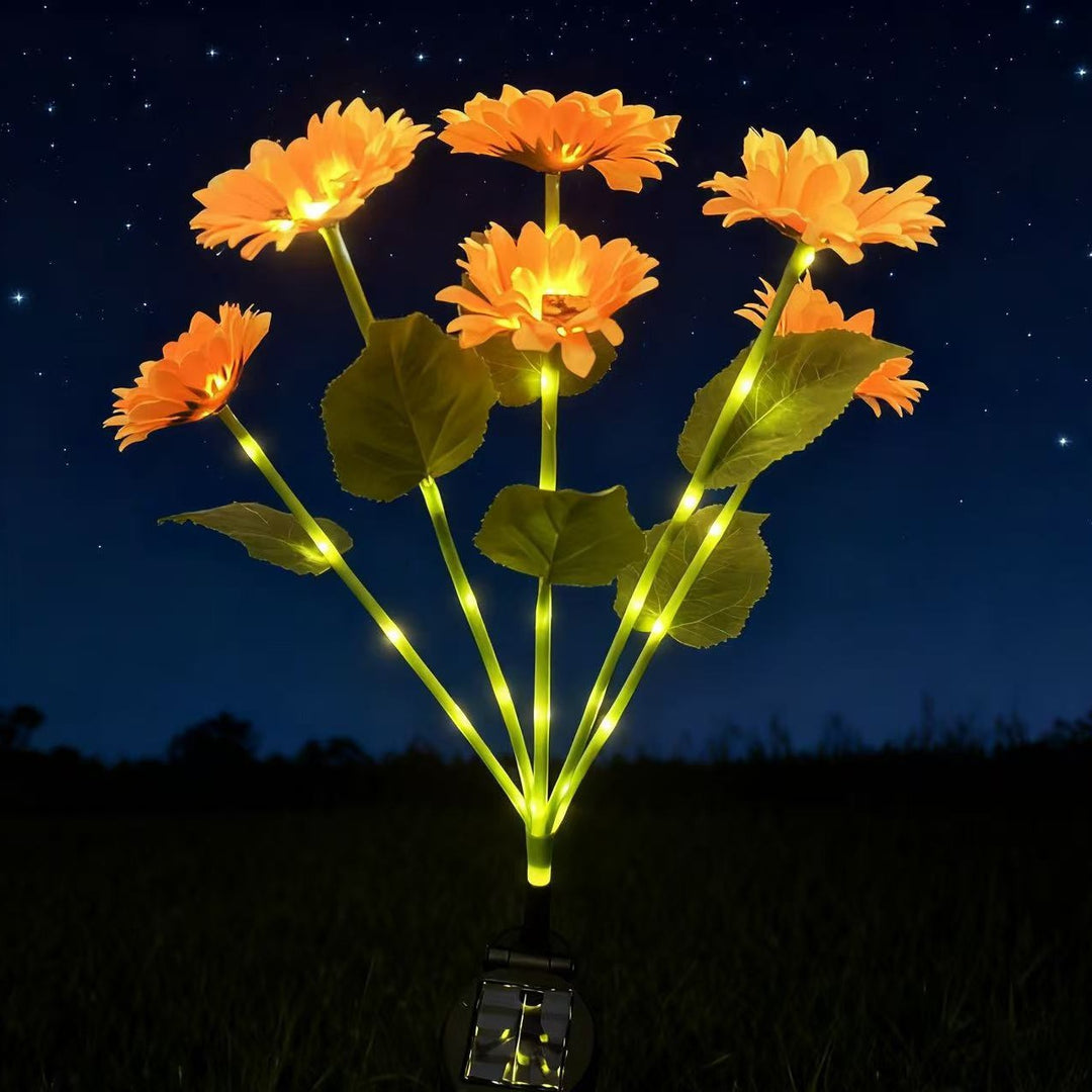 Solcel-Drevet Dekorativ Solsikke Hage Stake Med Multi-Bloom LED Vanntett Panel Skanto