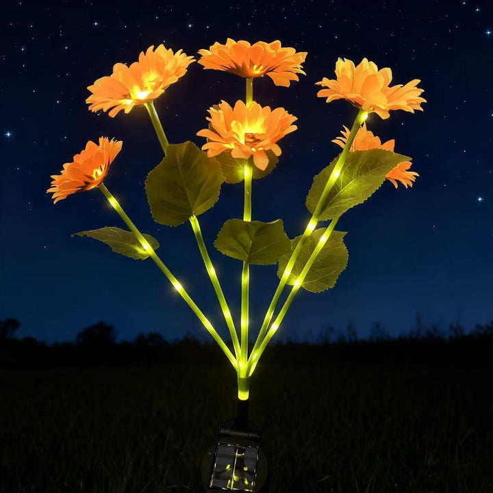 Solcel-Drevet Dekorativ Solsikke Hage Stake Med Multi-Bloom LED Vanntett Panel Skanto