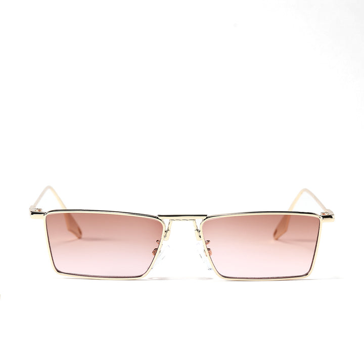 Dame elegant geometrisk solbrille med stilig metallramme Skanto