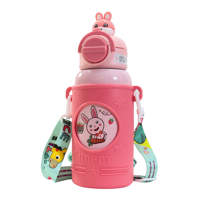 Dame Isolert Drikkeflaske med søtt froskedesign og praktisk bærerem Skanto