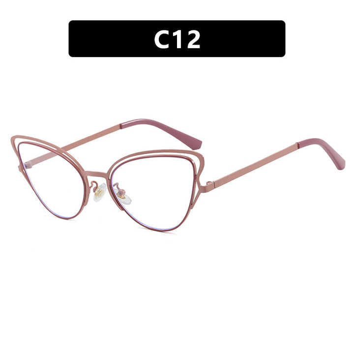 Women's Cat-Eye Glasses with Noble Metal Frame and Comfortable Fit Skanto
