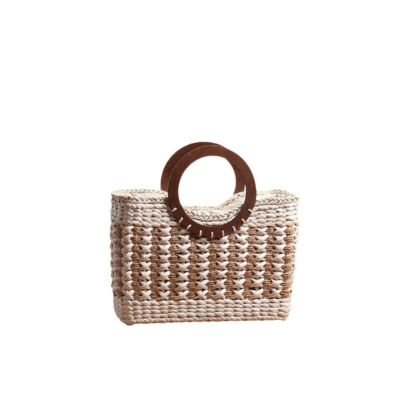 Handbag with round wooden handle Skanto