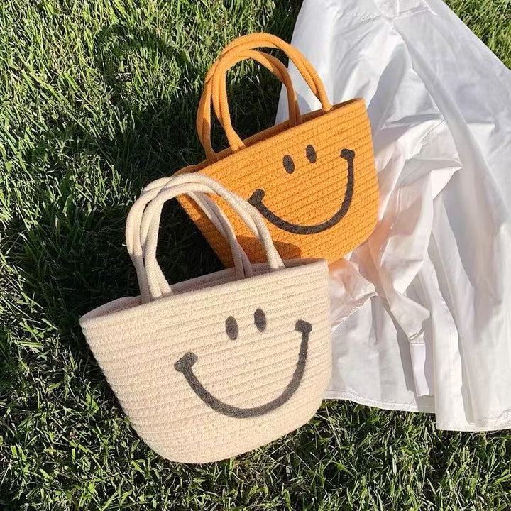 Dame håndveske med lyst Smiley-motiv Skanto