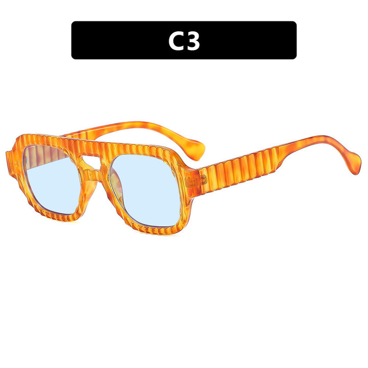 Damer geometrisk solbrille med raffinert strukturdesign Skanto