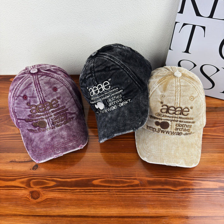 Kvinne's Slitt Cordfløyel Baseball Caps Skanto