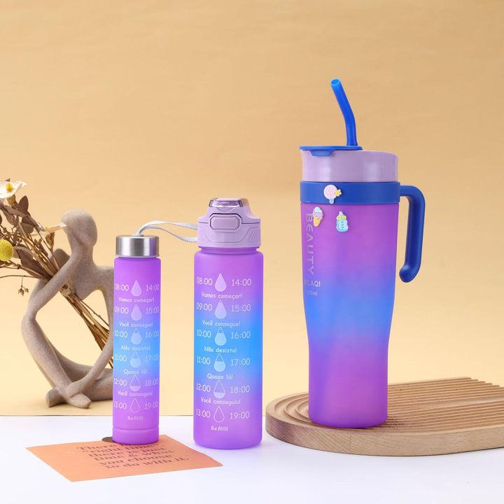 Dame stilige og praktiske vannflaske med motiv og tidsmarkering Skanto