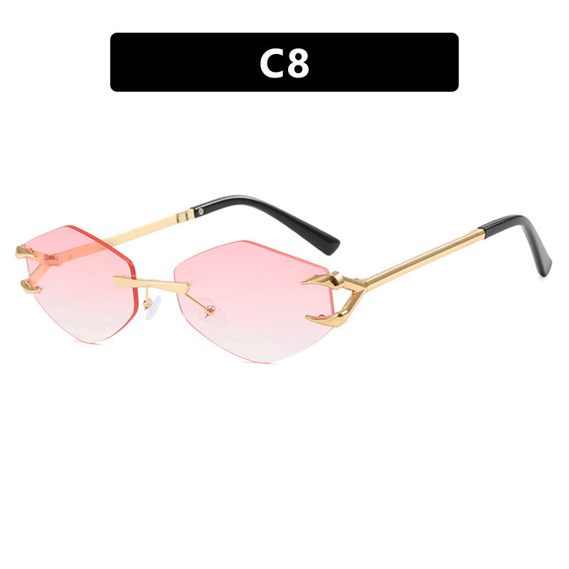 Damer geometrisk designer-solbrille med fremragende metallramme Skanto
