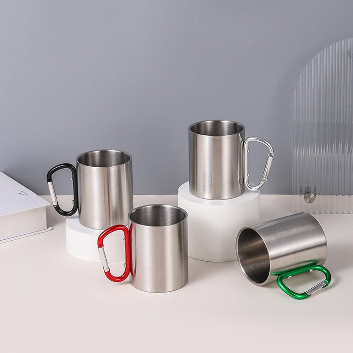 Damen rustfritt stål kaffekopp med karabinerhåndtak Skanto