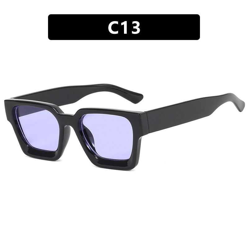 Women's Fashion Square Sunglasses with Robust Frame and Yellow Lenses Skanto
