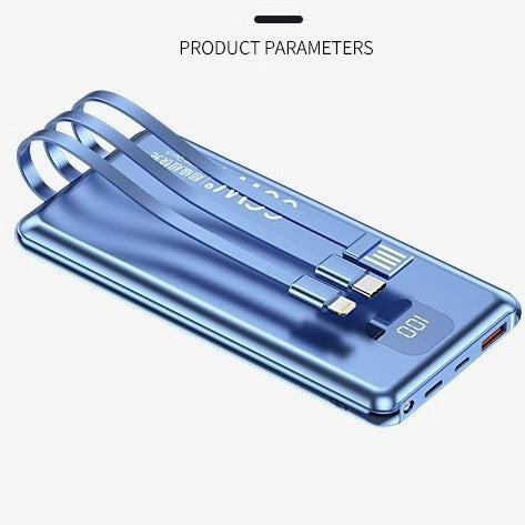 Hurtiglader Powerbank med multifunksjonell kabel og digital skjerm Skanto