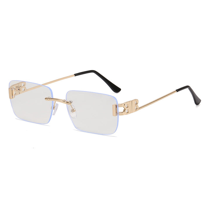 Damer moterik kvadratisk solbrille med gull aksenter Skanto
