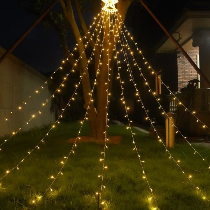 Dekorativ stjerne LED-vegglampe med varme glitrende dusker fe string lys Skanto