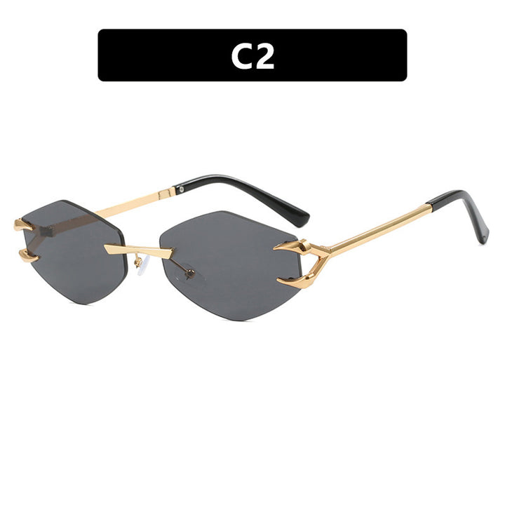 Damer geometrisk designer-solbrille med fremragende metallramme Skanto