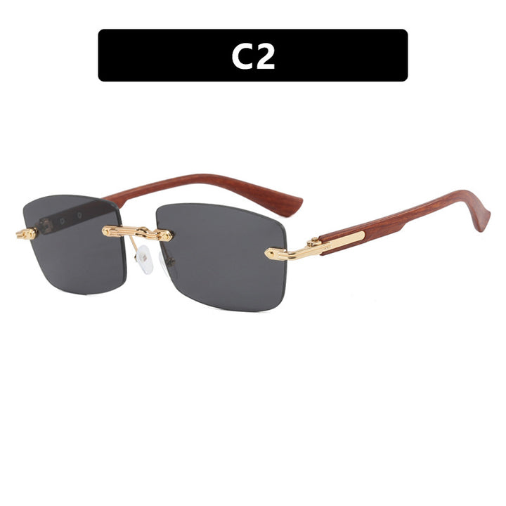 Women's square sunglasses with wood frame and gradient lenses Skanto