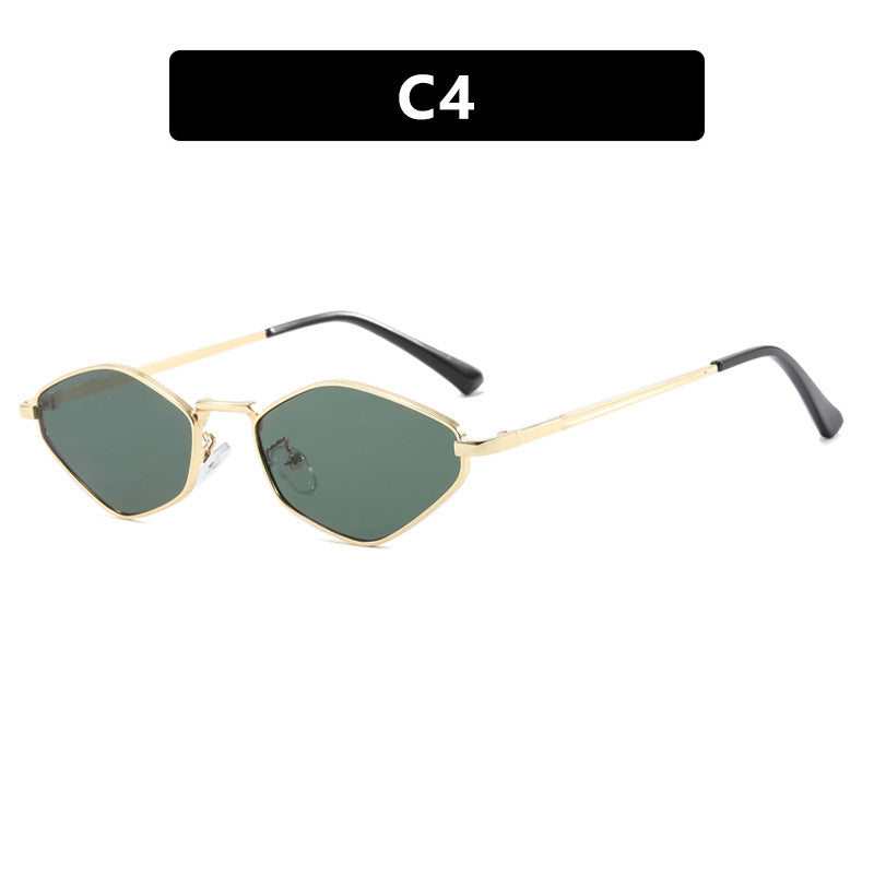 Women's geometric sunglasses with fine metal frame and UV protection Skanto