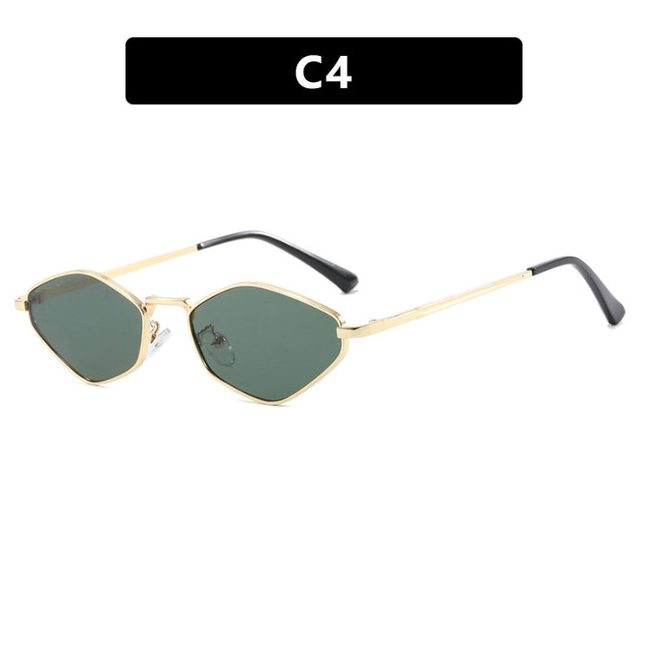 Women's geometric sunglasses with fine metal frame and UV protection Skanto