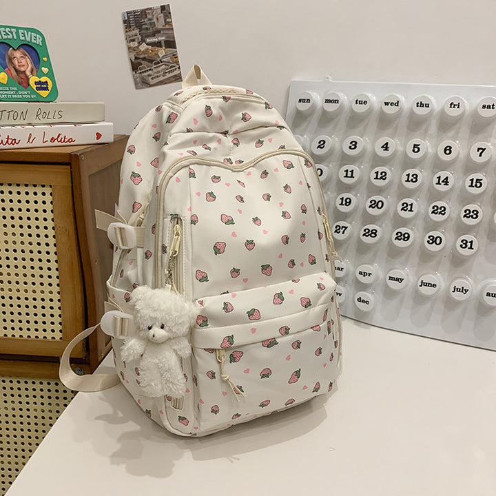 Elegant Floral Print Skolesekk