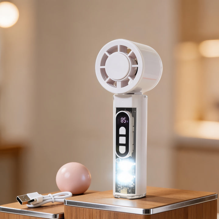 Dame bærbar mini-vifte med LED-belysning Skanto