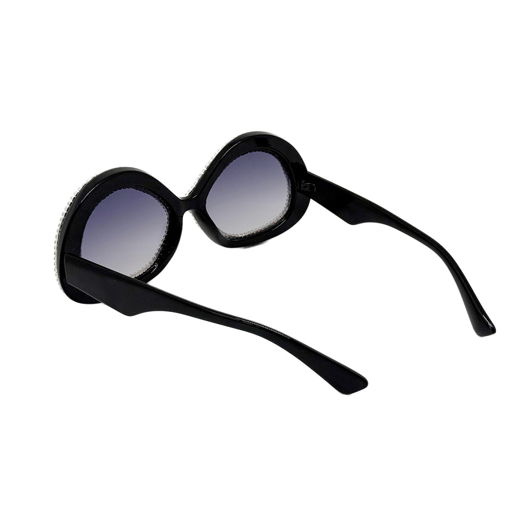 Dame Glamorøs Statement-solbrille med funklet krystallramme Skanto