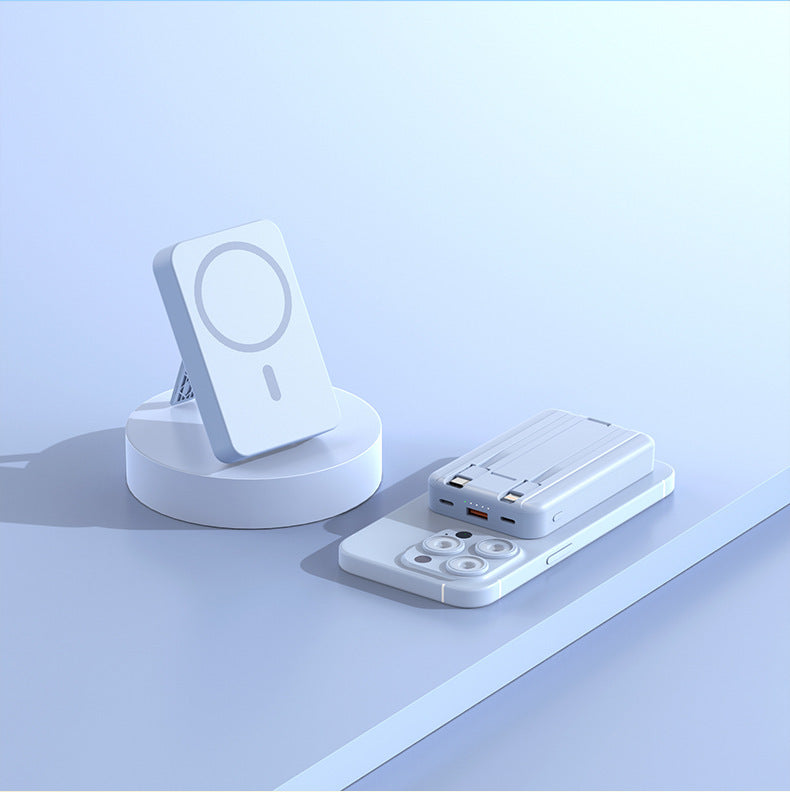 Magnetisk powerbank med innebygd stativ Skanto