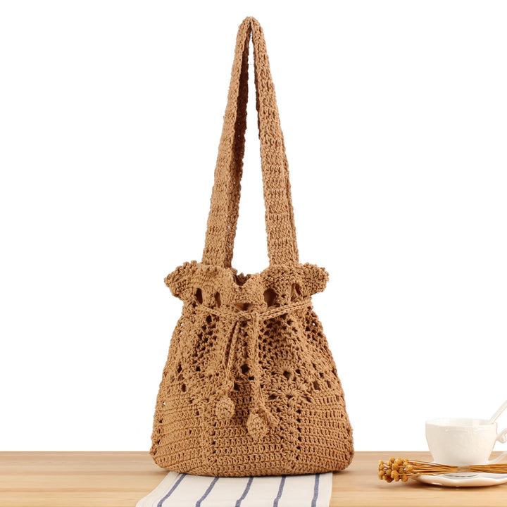 Macrame Shopper Bag with Decorative Drawstring Skanto