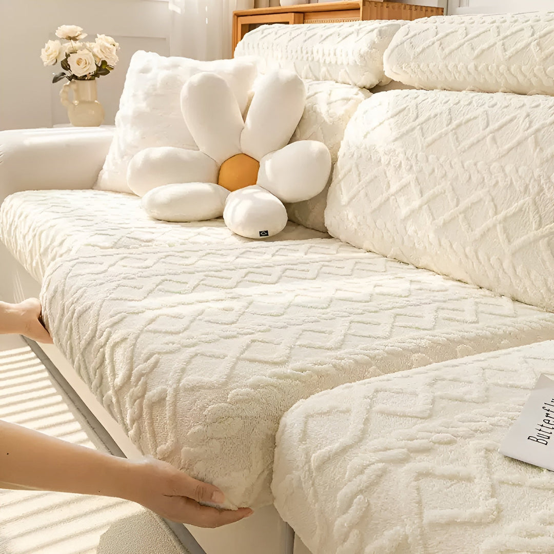 Samt-sofa trekk med diamantmønster – Myk & Luksuriøs | Perfekt passform for enhver sofa | Skanto