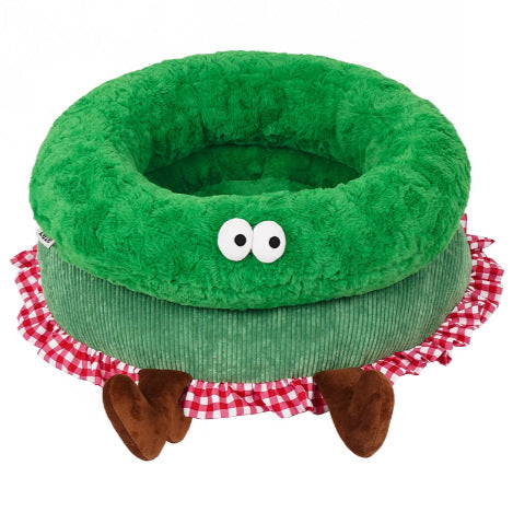 Fluffy Frosk-tema Hundeseng
