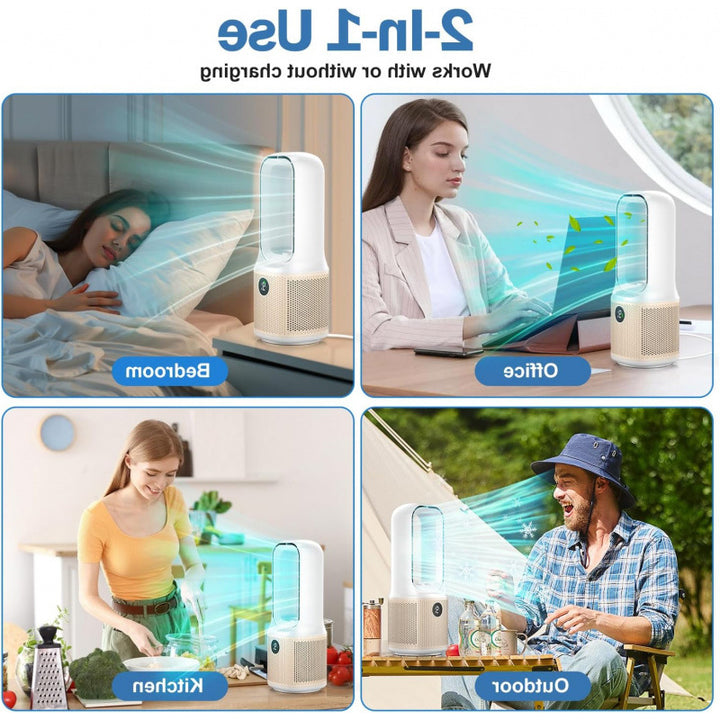 Unisex Turmventilator uten rotorblader med intelligent timer Skanto