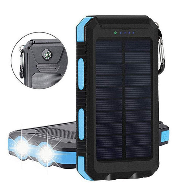 Solcelledet powerbank med integrerte LED-lamper og kompass Skanto