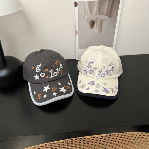 Kvinne Brodert Stjerne Mønster Baseball Caps Skanto