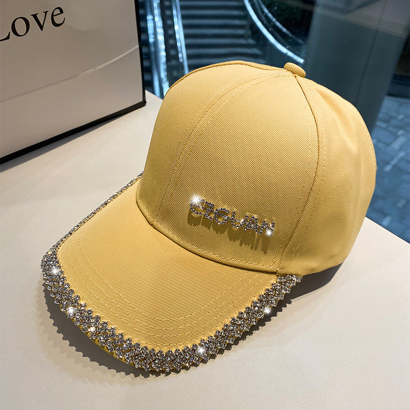 Kvinnenes glitrende rhinestone-trimmet baseballcap Skanto