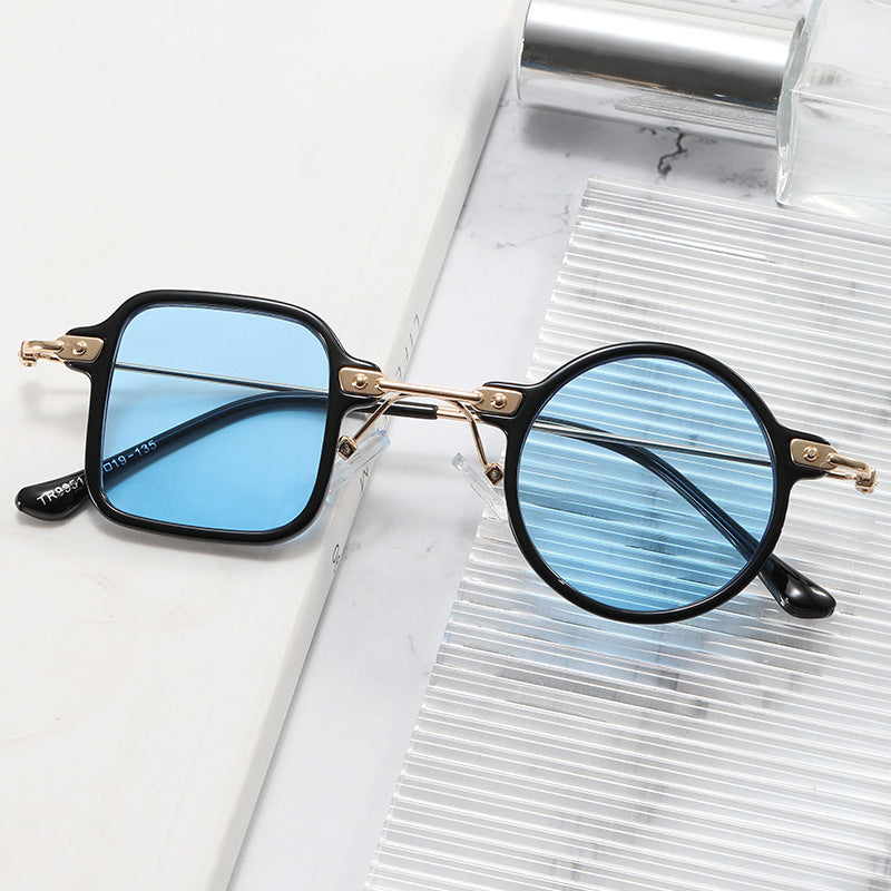 Dame elegant rund hybridbrille med kvadratisk design Skanto