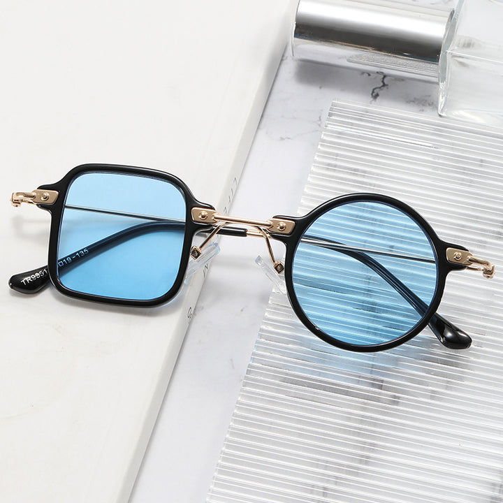 Dame elegant rund hybridbrille med kvadratisk design Skanto