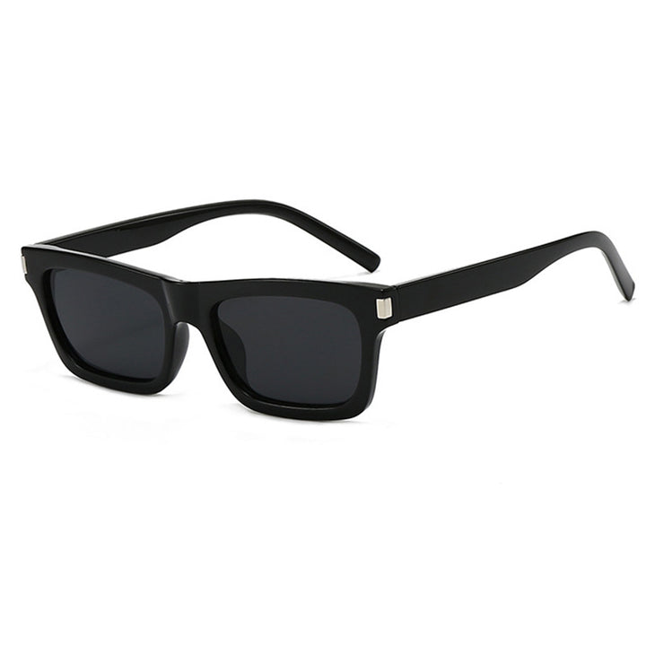 Dame kvadratisk solbrille med transparente linser og stillegant design Skanto