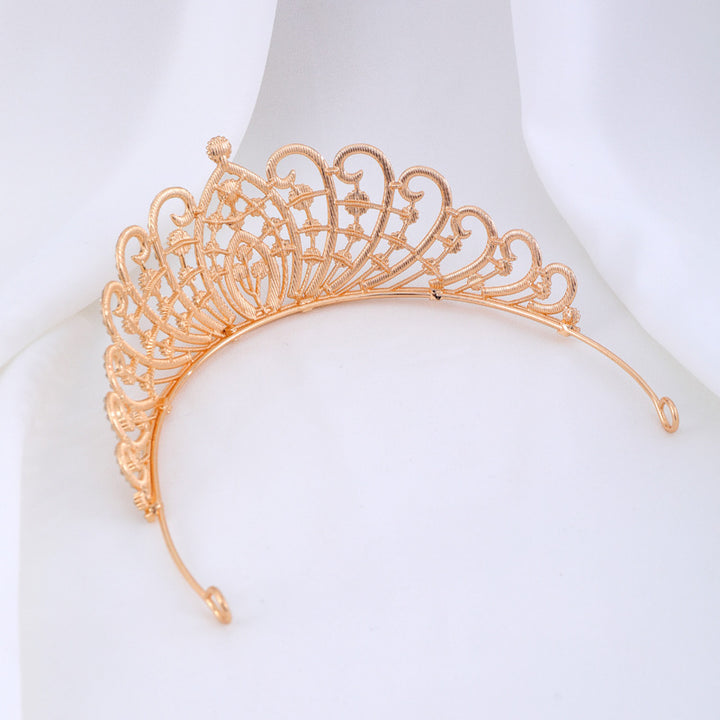 Dame Elegant Strass-tiara med florale detaljer Skanto