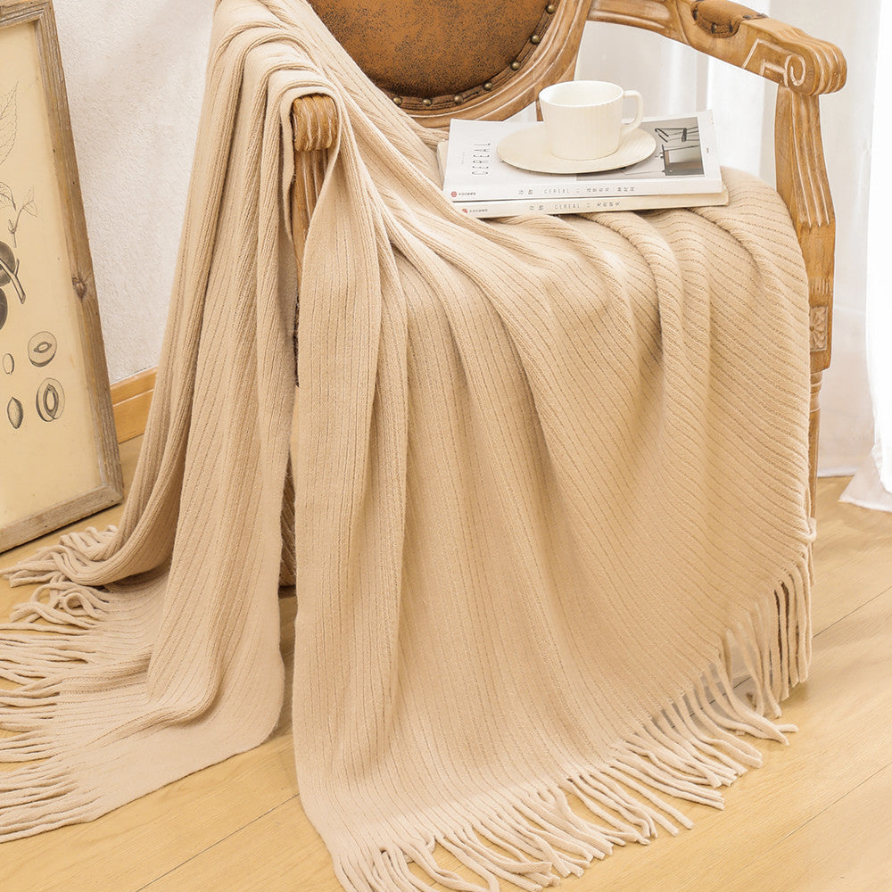 Damer cozy strikket teppe Skanto