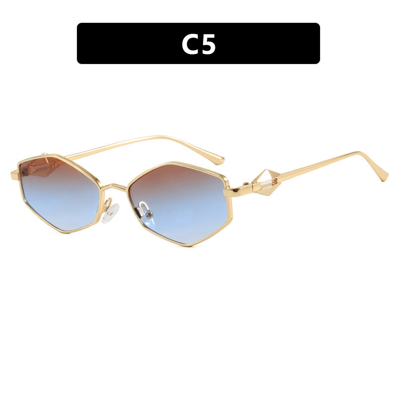 Women's geometric sunglasses with protective UV filter and high-end metal frame Skanto