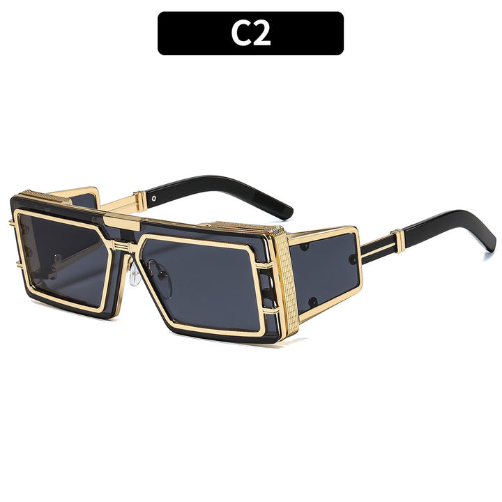 Dame Geometrisk Oversized Solbrille med luksuriøs ramme Skanto