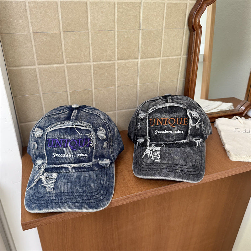 Herre Slitt Grafisk Denims Baseball Cap Skanto