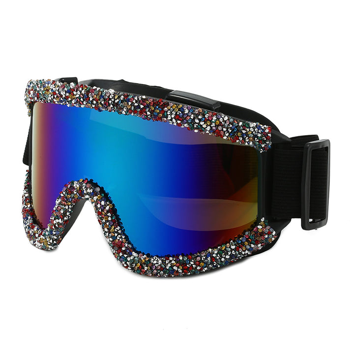 Dame Glamorøs Skibrille med glitrende smykkeinnfatning Skanto