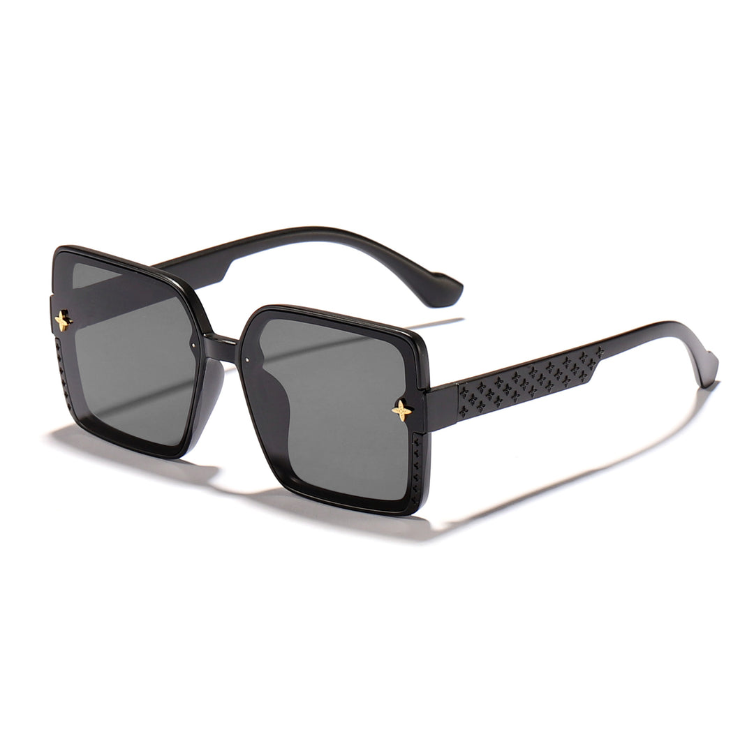 Dame moteriktig firkantet solbrille med dekorert ramme Skanto