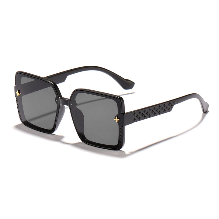 Dame moteriktig firkantet solbrille med dekorert ramme Skanto