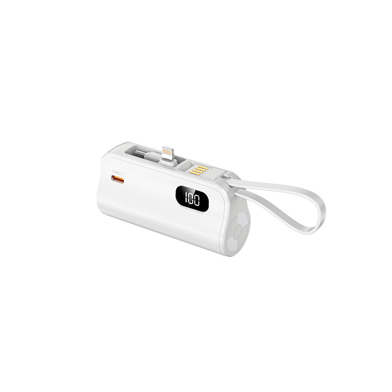 Bærbar powerbank med integrerte kabler og LED-skjerm Skanto