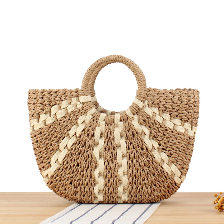 Handwoven Basket Bag with Braided Handle Skanto