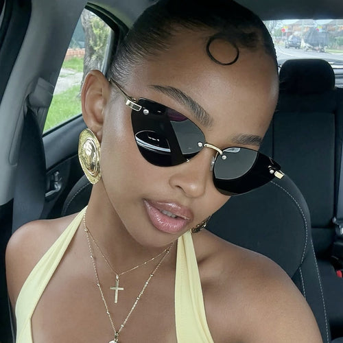 Women's Elegant Cat-Eye Sunglasses with Ultra-Light Metal Frame Skanto