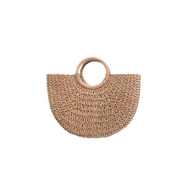 Generous basket bag with charming round handle Skanto